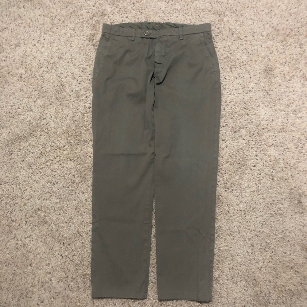 Berwich Scotch Pant Size 48 / 32x29 Fawn Brown Chinos Pleated Made in Italy